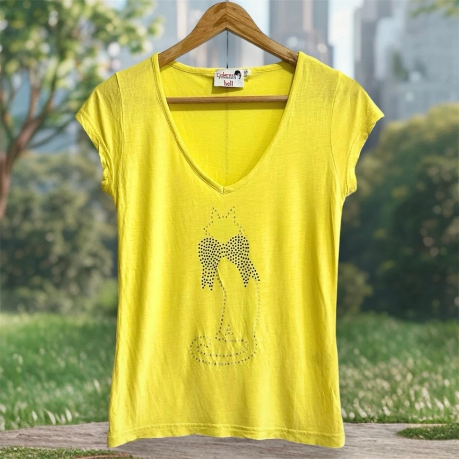Camiseta com gato de strass – photo 2